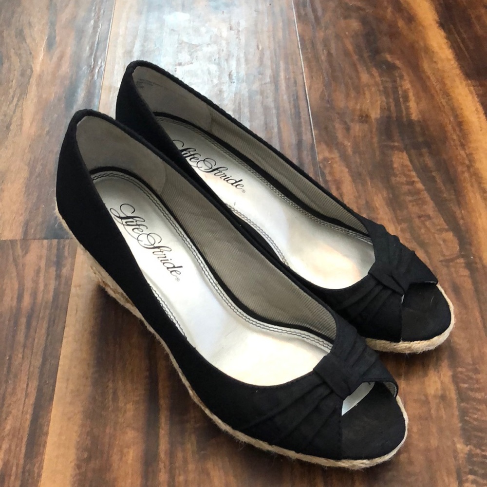 Life Stride Black Wedge Espadrille-8